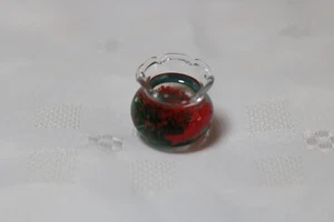 Dollhouse - Miniature Glass Fish Bowl Aquarium - 1:12 Doll House - Red - NEW - Picture 1 of 4