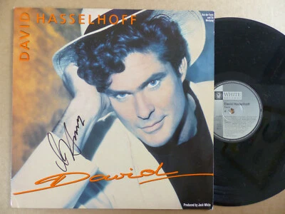 DAVID HASSELHOFF signed Autogramm signiert auf "DAVID" Vinyl Schallplatte LP - Bild 1 von 4