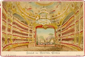 PHOTO CABINET album card, Salle du nouveau Opéra Garnier Paris Hand tinted - Picture 1 of 1