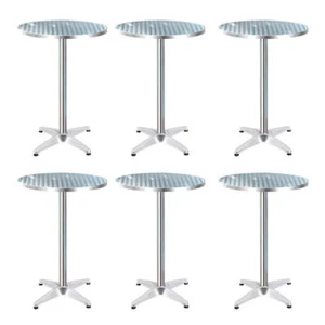 Gardeon Set of 6 Outdoor Bar Table Aluminium Round 70/110CM - Picture 1 of 8