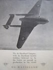 9/1945 PUB DE HAVILLAND AIRCRAFT VAMPIRE ROYAL AIR FORCE ORIGINAL AD