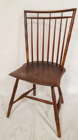 Antique Red Painted Quality Fan Back Windsor Side Chair Cover