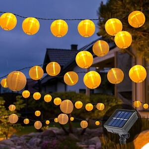 Waterproof 20 50 60 LED Chinese Lantern Solar Fairy String Lights Garden Outdoor
