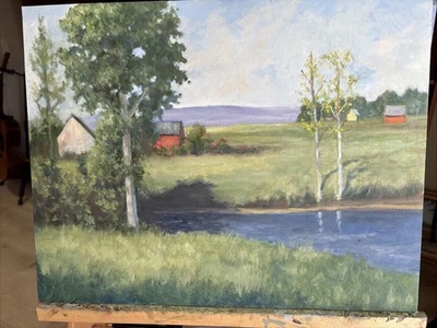 Original Oil Painting Summer Spring Style Of Robert Wood - Image 1 of 3