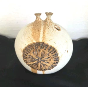 Vintage Isabel Parks Warren Hullow Vase Brutalist Art Pottery Signed Parks FLAW - Picture 1 of 21