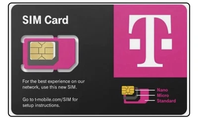 T-Mobile 5G LTE 4G SIM CARD FITS ALL PHONES FOR NEW ACTIVATION KIT Triple Size - Image 1 of 3