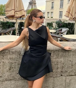 Mugler X H&M HM Wool Mini Dress Black Size XXL - Picture 1 of 12