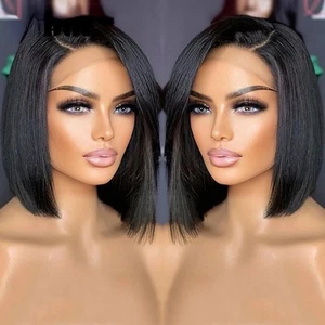 8:Inch Bob Wig Human Hair 13X4 HD Lace Front Wigs Human Hair Pre Plucked Short - Picture 1 of 3