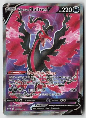 Galarian Moltres V (Full Art) 176/198 - SWSH06: Chilling Reign Holo - PTCG - Image 1 of 2