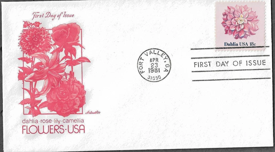(20)  USA - 1981 ARTMASTER DAHLIA FLOWER FIRST DAY COVER - Image 1 of 1