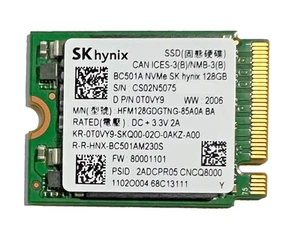 SK Hynix BC501A HFM128GDGTNG-85A0A 128GB NVMe M.2 SSD - FREE DELIVERY - Picture 1 of 1