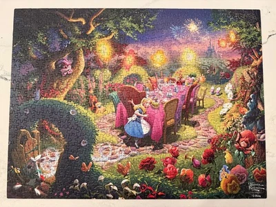 Disney Thomas Kinkade Mad Hatter's Tea Party 750 PC Puzzle — COMPLETE - Image 1 of 4