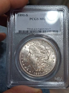 1891-s $1 pcgs ms63 - Picture 1 of 2