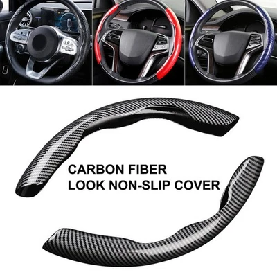 Cubierta elevadora universal de fibra de carbono para volante de coche accesorios antideslizantes 2 piezas Foto 1 de 4