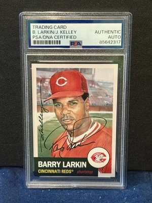 Barry Larkin / Jared Kelley 2023 Topps Living Set Dual Auto 4/20 PSA Cincinnati - Image 1 of 3