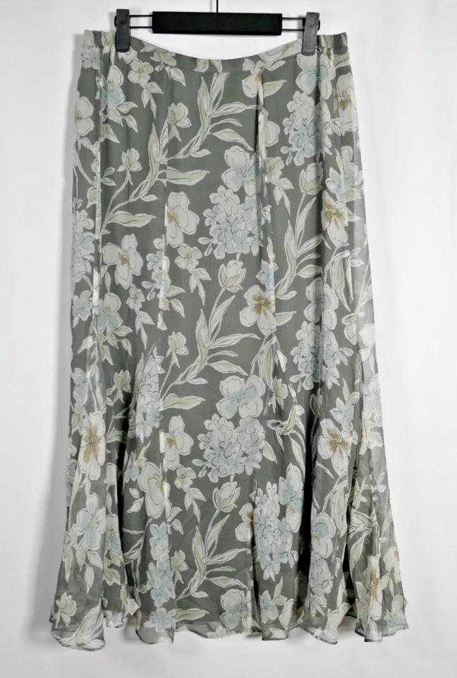 Charter Club Womens Forest Fairy Floral Silk Maxi Skirt Size 12 Bloomcore Dainty - Image 1 of 4
