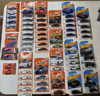 56 Hot Wheels Matchbox Tesla Lot Cybertruck Model 3 S X Y Roadster Plaid - Image 1 of 4