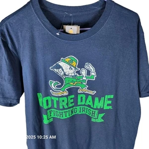 Notre Dame University Fighting Irish T-Shirt Uomo Grande Accattivante Blu Nuova - Foto 1 di 6