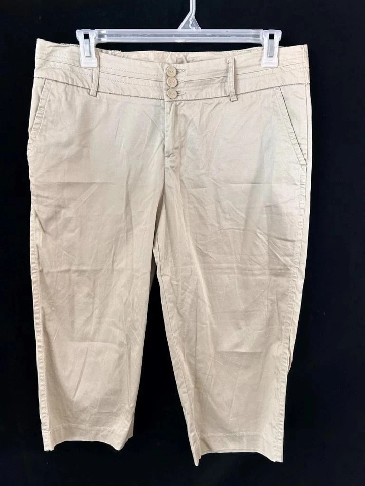 JMS Capris Pantalones Talla 16W Beige 20" Entrepierna 2 Bolsillos 16 Just My Size Foto 1 de 4