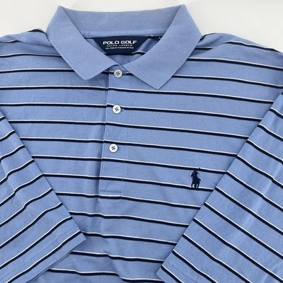 Polo Golf Ralph Lauren Azul Rayas Manga Corta Polo Para Hombre Talla Grande Foto 1 de 4