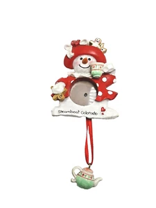 Snowlady Snowman Picture Frame Hanging Ornament Steamboat Colorado teapot woman - Picture 1 of 8