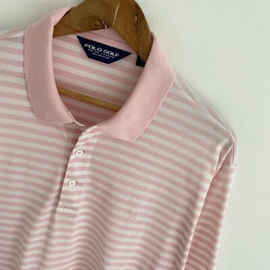 Polo Ralph Lauren Talla L Grande Para Hombre Rosa Rayas Calce Regular Manga Corta - Imagen 1 de 10
