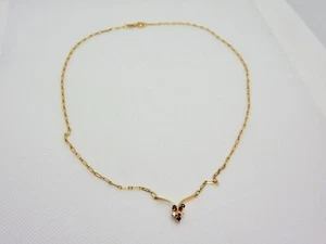 18k Gold Sapphire and Diamond Paper Clip Chain Necklace J11 - Picture 1 of 5