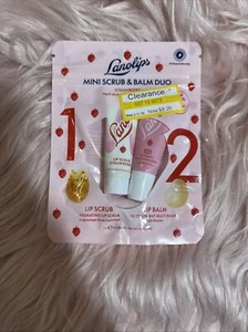 Lanolips Mini Scrub&Balm Duo Strawberry 101 Ointment Hydrating Lip Scrub - Picture 1 of 3