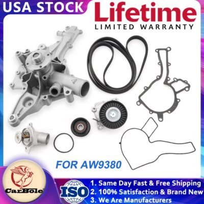 Kit de bomba de agua AW9380 + tensor de correa de transmisión para Mercedes Benz ML500 E500 CLK500 Foto 1 de 4