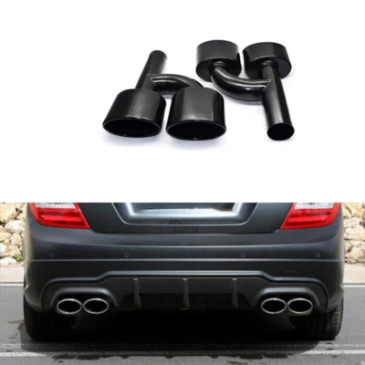 For Mercedes Benz C Class W204 C180 C260 Update C63 Car Exhaust Tips PipeS GFE - Изображение 1 из 4
