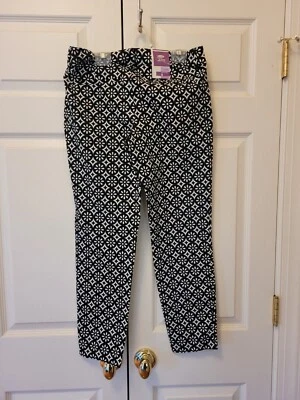 New Women Old Navy The Diva Black White Goemetric Ankle Pants Size 6 Regular - Image 1 of 3