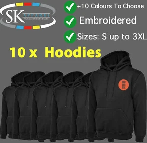 10 x Hoodies - Personalised Embroidered Embroidery Workwear Uniforms LOGO TEXT - Picture 1 of 1