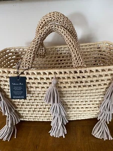 Borsa a mano Anthropologie Fontana nuova con etichetta - Catarina Mina paglia/borsa da spiaggia - Foto 1 di 8