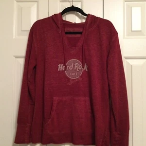 Hard Rock Cafe Seattle Womens Dark Red Hoodie Slub Size ? M/L Cotton Blend - Picture 1 of 8