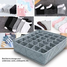 5x6 Grids Underwear Socks Storage Drawer Portable Closet Organizer Box