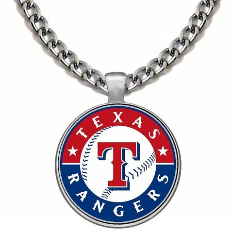 Large Texas Rangers Stainless Steel Chain Link Pendant Necklace Free Ship D5 Cover