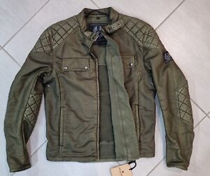 Belstaff X MAN RACING Pure Motorcycles Jacket Olive Green size L Brand New