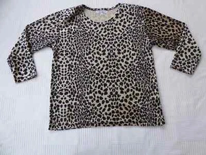 Bellini vint velvet gold/multi animal print long sleeve Top Label L suit Size 18 - Picture 1 of 5