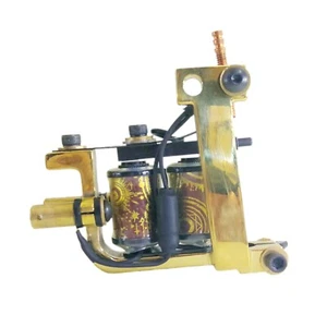 1PC BRASS TATTOO MACHINE SHADER 1.25 INCH 10WRAPS COPPER WIRE COIL 8-32 THREAD - Picture 1 of 4