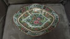 Chinese antique Canton Mandarin Rose Medallion footed serving dish platter