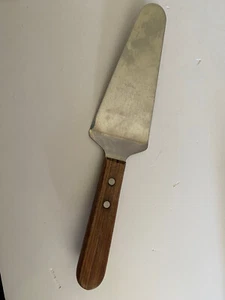 Vintage JR 3024 Scraper Spatula Pie Cake Server Riveted Wood Handle Stainless - Picture 1 of 6