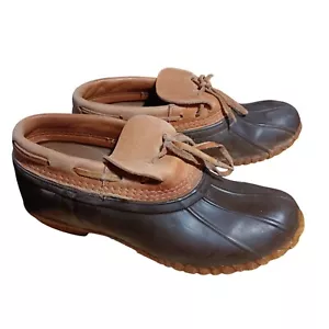Mujer 9 Botas Pato Cabelas De Colección Zapatos Mocasines Marrón Goma y Cuero Años 90 - Imagen 1 de 10