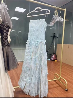 Self Portrait Ladies Maxi Embroidered Corset Backless Pleated Bodycon Slip Dress - Image 1 of 2