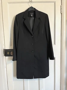Giacca blazer Katies lunga nera con bottoni foderata davanti taglia 10 - Foto 1 di 6