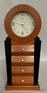 INFINITY Wooden Jewelry Cabinet and Quartz Clock Tower (Clock Repair Needed) - Picture 1 of 16