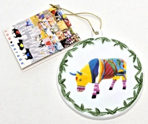 2001 Cow Parade THE BOCA BOVINE Christmas Ornament Valter Morais NWT - Picture 1 of 10