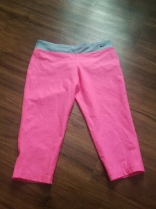 NIKE DRI FIT RUNNING CAPRIS GIRLS YOUTH LARGE PINK  - Picture 1 of 3