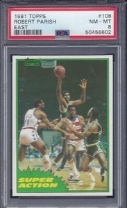 1981 TOPPS #108 ROBERT PARISH PSA 8 NM-MINT JUST GRADED PERFECT CASE (B)