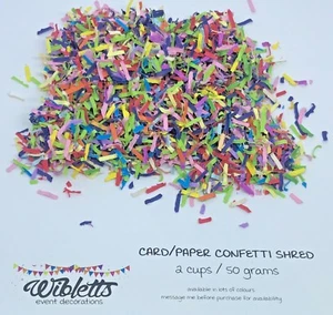 50g/2cups CONFETTI SHRED TABLE SCATTER, PINÃTA FILLER. RANDOM BRIGHT RAINBOW MIX - Picture 1 of 7