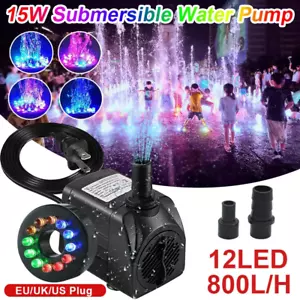 12 Led 16w Lights Submersible Water Pump For Fountain Pool Garden Pond Tank New - Picture 1 of 13